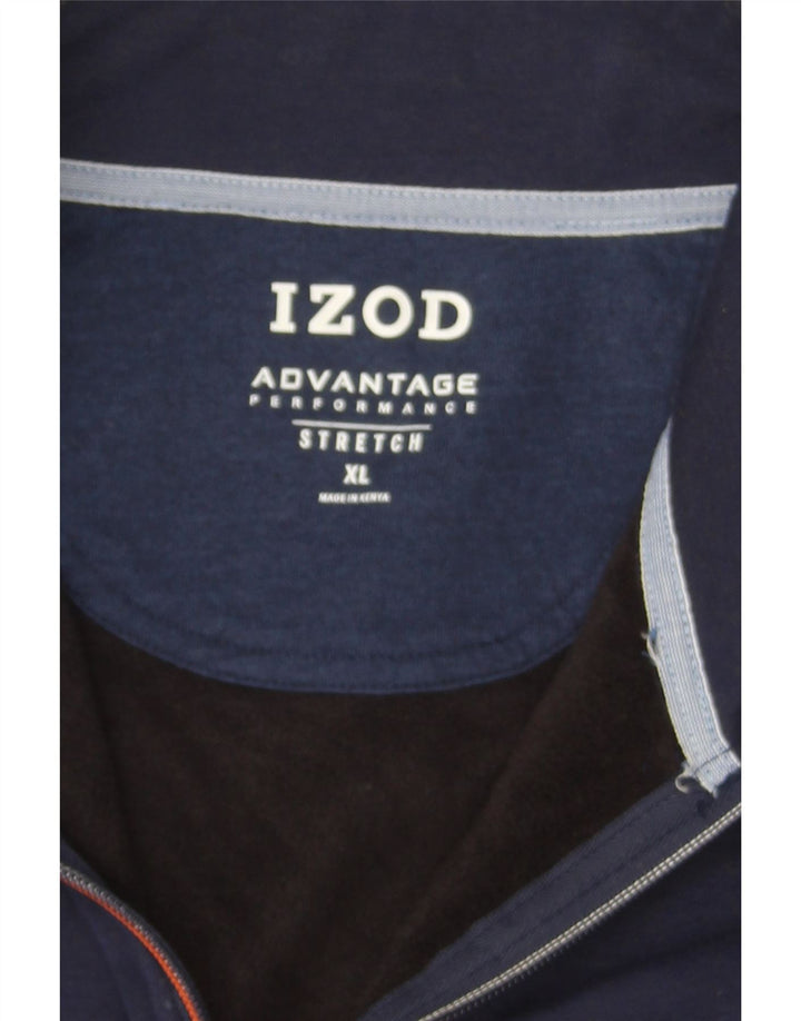IZOD Mens Zip Neck Sweatshirt Jumper XL Grey Colourblock Polyester Vintage Izod and Second-Hand Izod from Messina Hembry 