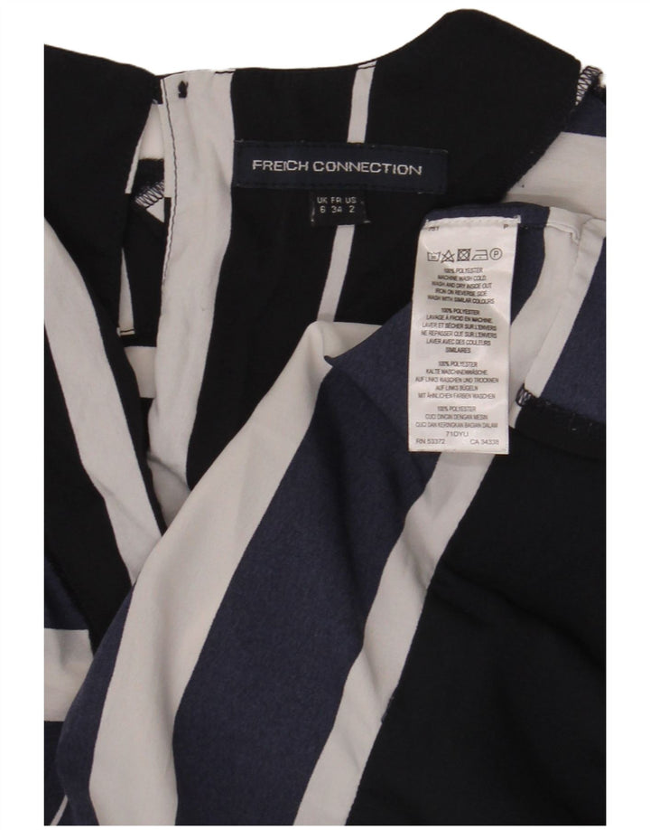 French Connection Womens Shift Dress UK 6 XS Navy Blue Striped Polyester