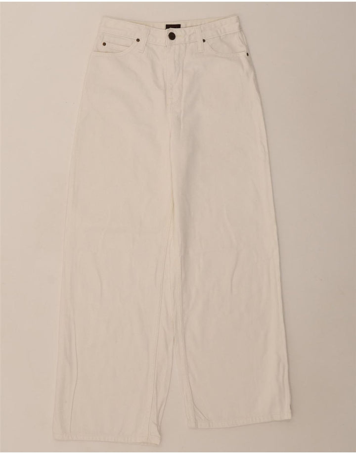 LEE Womens Stella Wide Leg Jeans W27 L27 White Cotton