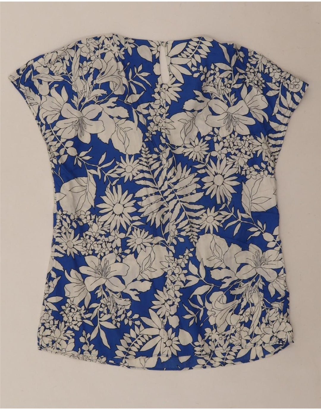 BODEN Womens Blouse Top UK 8 Small Blue Floral Viscose