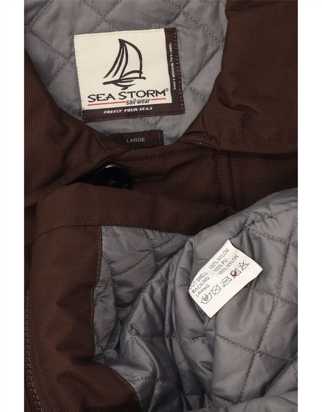 Sea Storm Mens Windbreaker Jacket UK 40 Large Brown Nylon