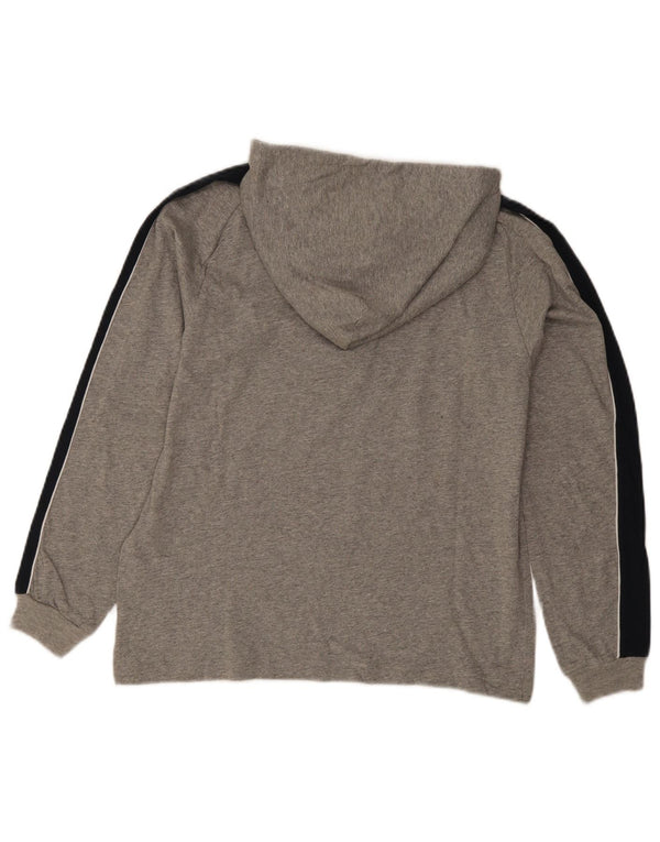 Champion Mens Hoodie Jumper Small Grey Colourblock Cotton