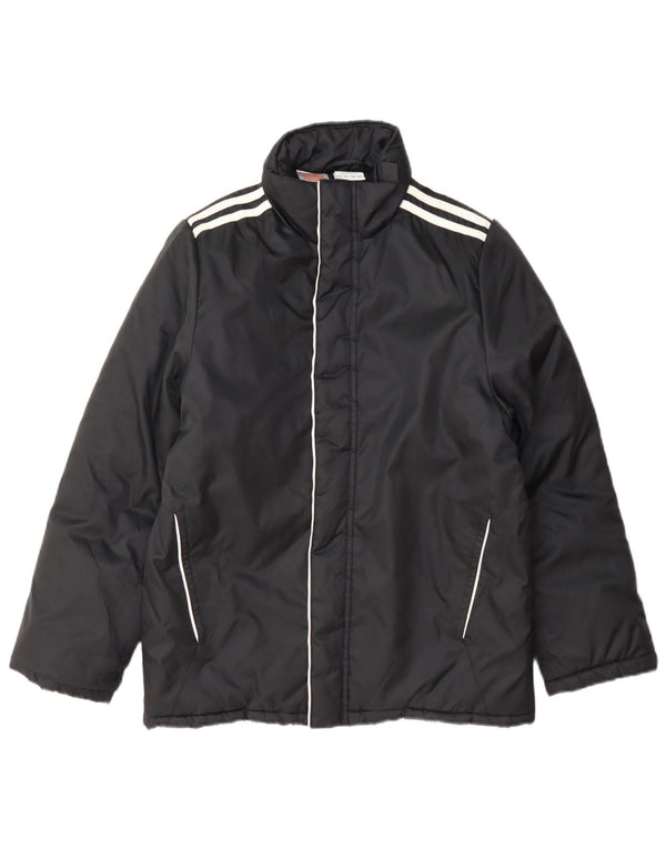 Adidas Jungen Wattierte Jacke 11-12 Jahre Schwarzes Nylon