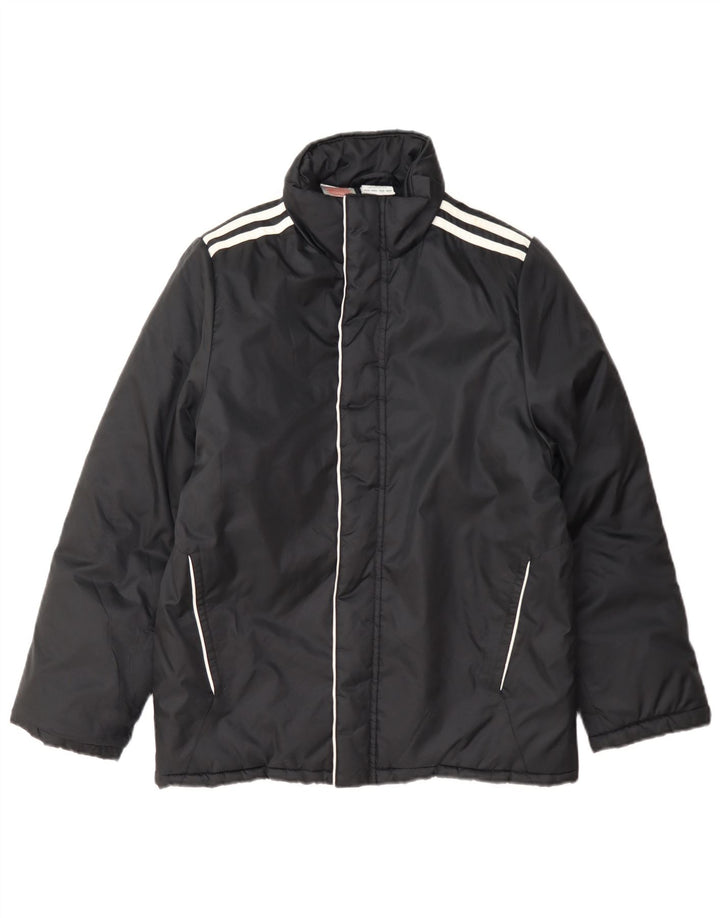 Adidas Jungen Wattierte Jacke 11-12 Jahre Schwarzes Nylon