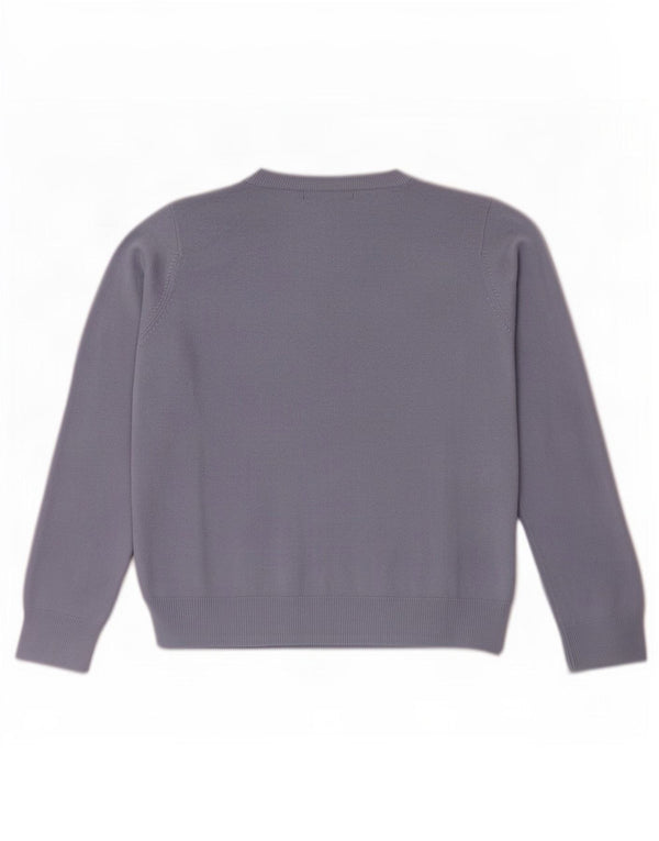 Marks & Spencer Damen-Pullover mit Rundhalsausschnitt, Gr. 14, Größe L, Lila, Acryl
