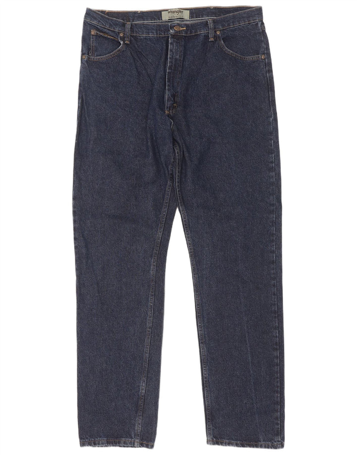 Wrangler Mens Straight Jeans W40 L36 Navy Blue Cotton