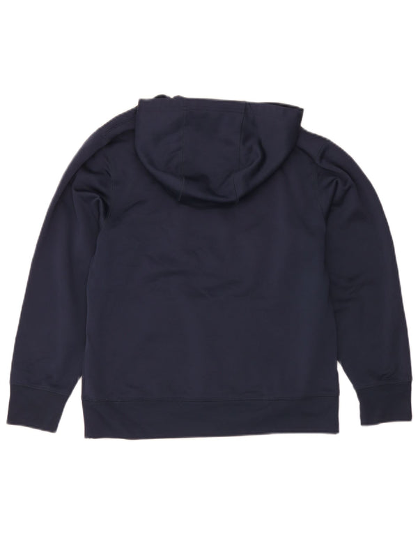 Nike Boys Therma-Fit Graphic Hoodie Jumper 12-13 Years Large Navy Blue