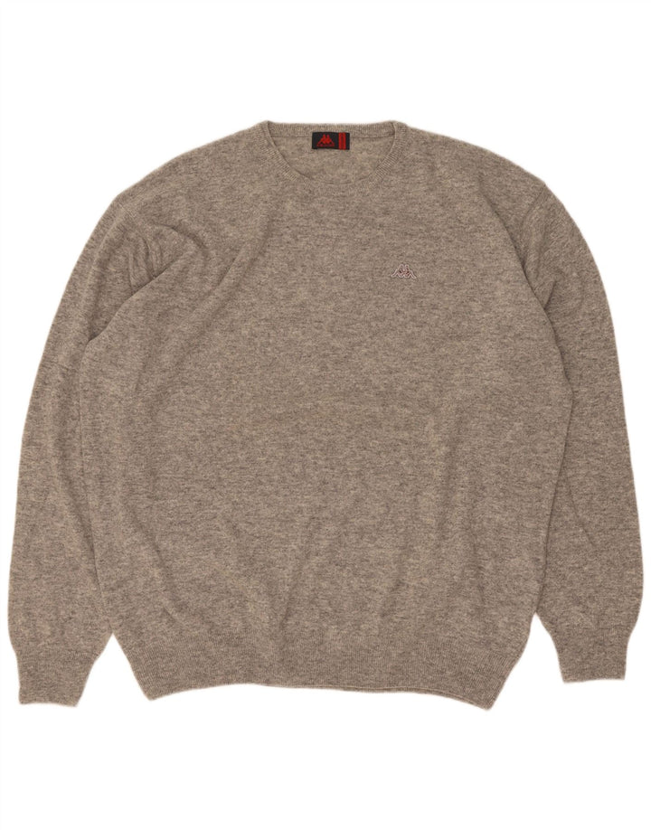 Kappa Herre Crew Neck Jumper Sweater 3XL Grå lammeuld