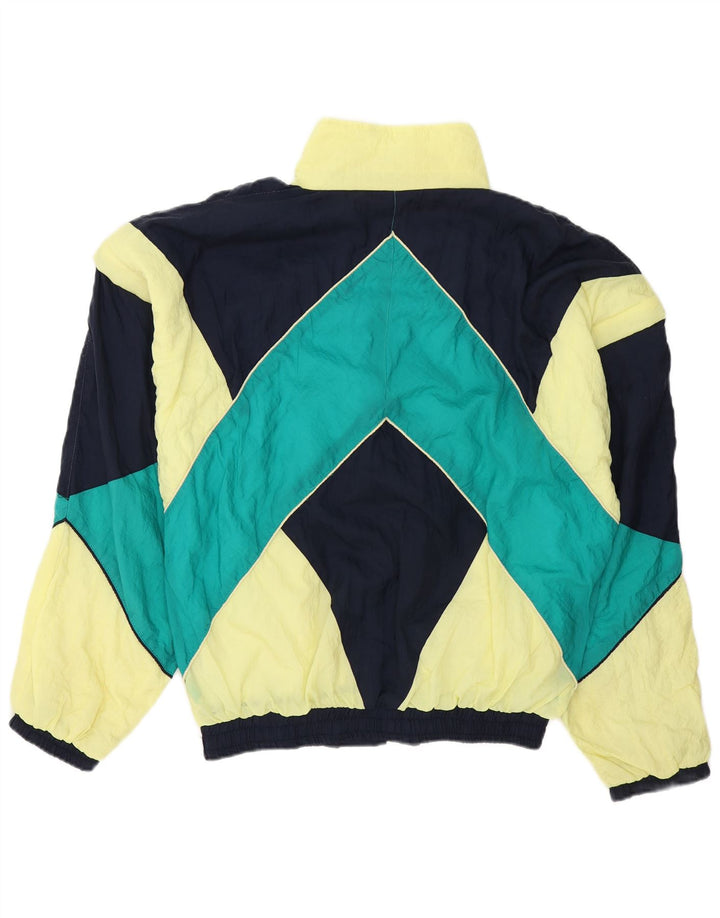 VINTAGE Mens Graphic Tracksuit Top Jacket Large Multicoloured Colourblock