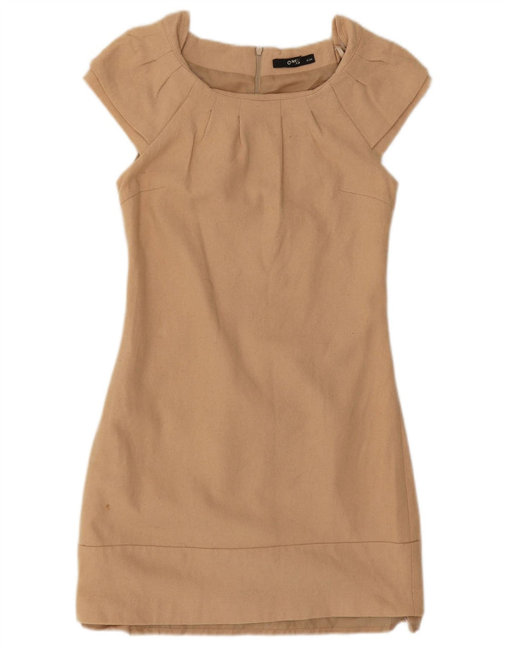 Oasis Damen Etuikleid UK 8 Small Beige Wolle
