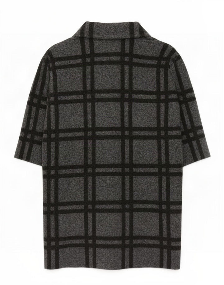 Zara Womens Oversized Overcoat UK 16 Large Grey Check Polyester