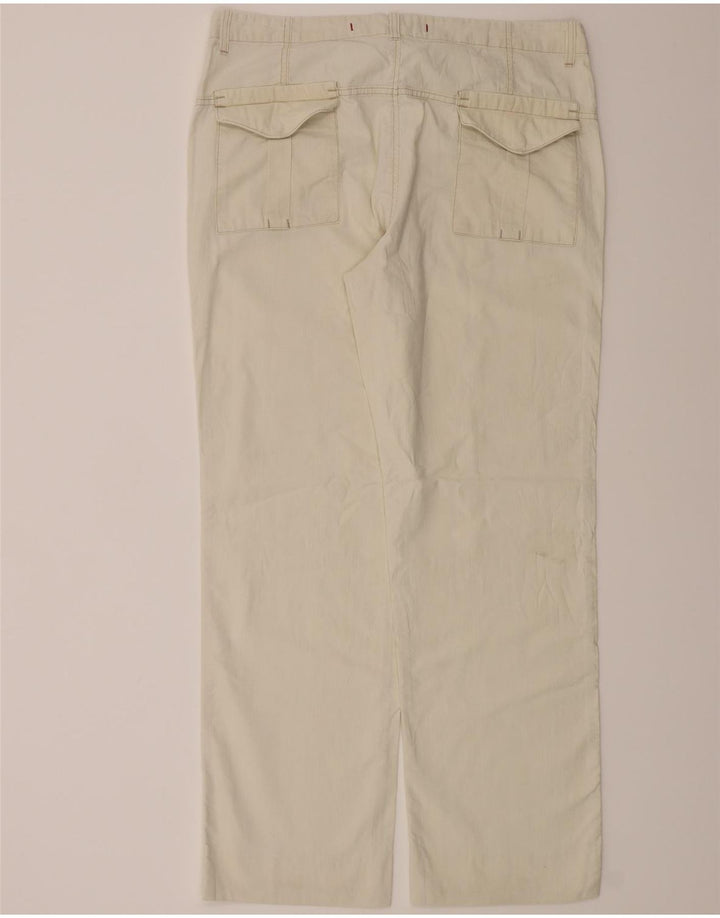 TRUSSARDI Mens Straight Chino Trousers W38 L31 Off White Cotton Vintage Trussardi and Second-Hand Trussardi from Messina Hembry 