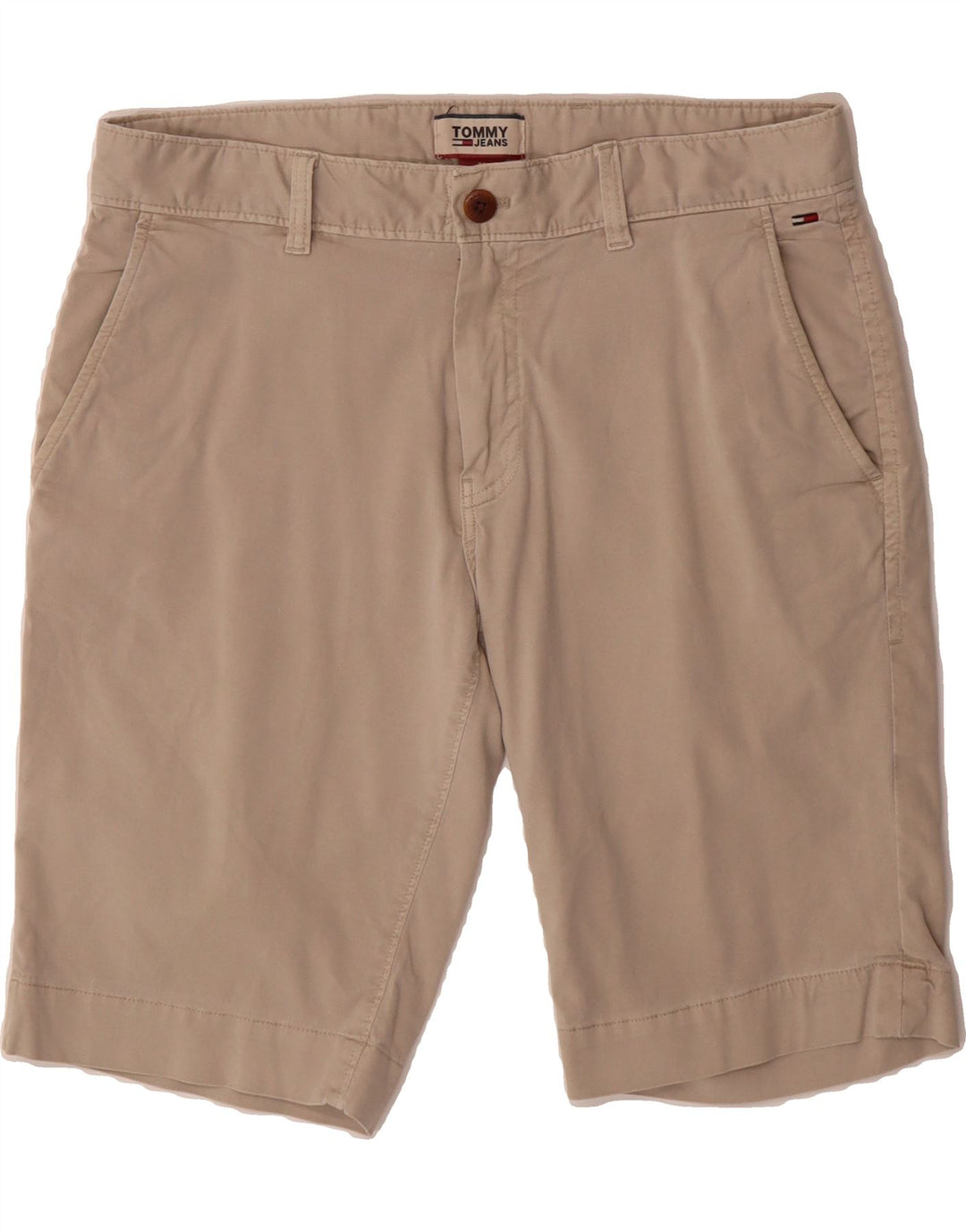 TOMMY JEANS Mens Chino Shorts W31 Medium Beige Cotton Vintage Tommy Jeans and Second-Hand Tommy Jeans from Messina Hembry 