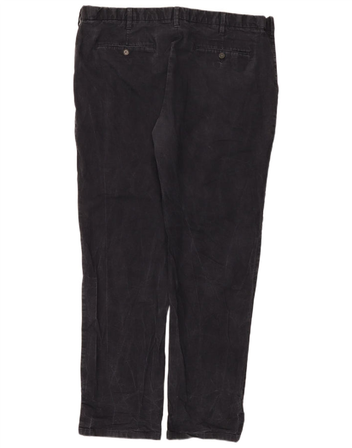 Marks & Spencer Mens Straight Regular Chino Trousers W42 L33 Navy Blue