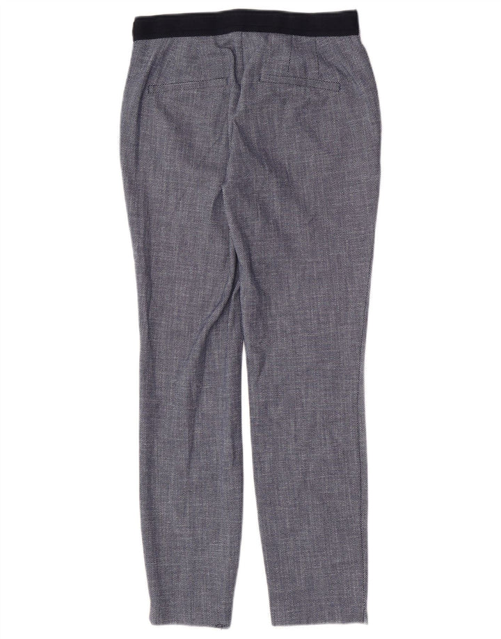 Zara Womens Slim Suit Trousers Small W26 L27 Navy Blue Geometric Polyester
