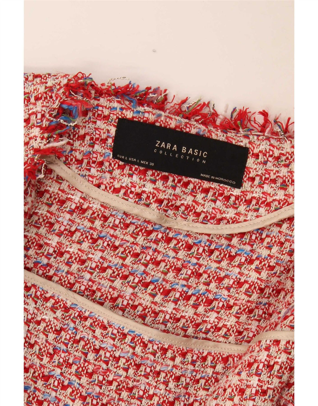 Zara Womens Open Bolero Jacket UK 16 Large Red Flecked