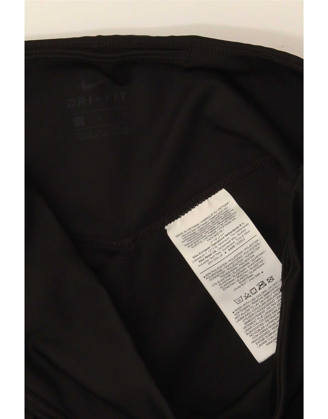 Nike Womens Dri Fit Graphic Crop Leggings UK 14 Large Black Polyester