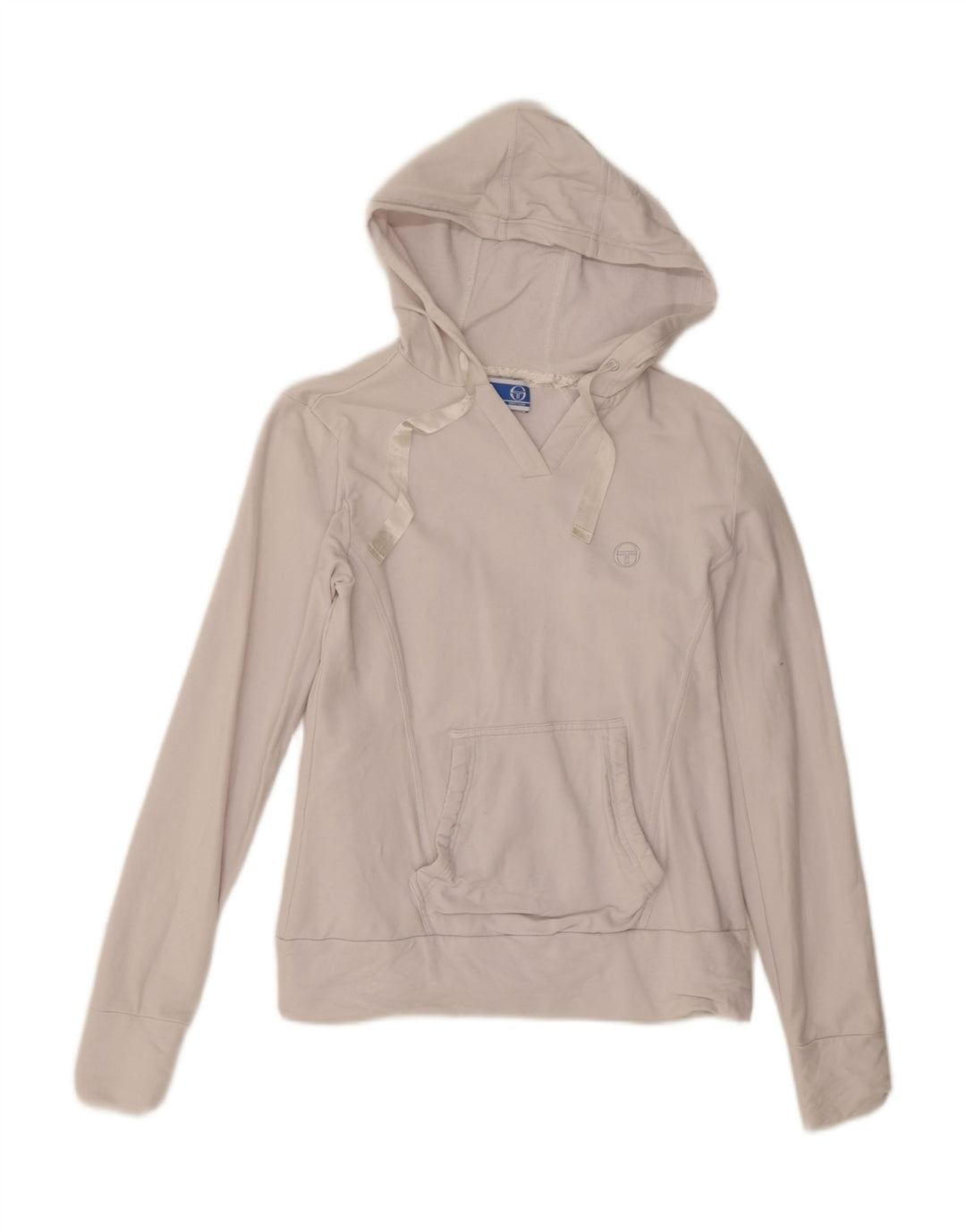 Sergio Tacchini Womens Hoodie Jumper IT 46 Large White Cotton