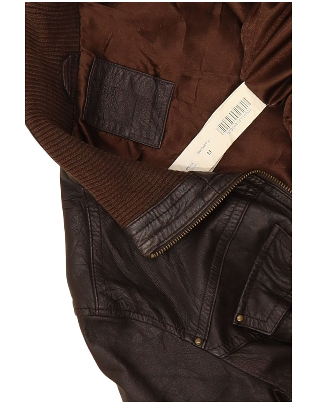 Bershka Dame Læderjakke UK 12 Medium Brun