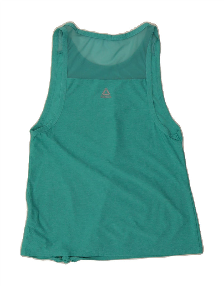 REEBOK Womens Vest Top UK 8 Small  Turquoise Polyester Vintage Reebok and Second-Hand Reebok from Messina Hembry 