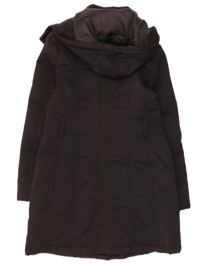 Zara Womens Hooded Parka Jacket UK 12 Medium Black