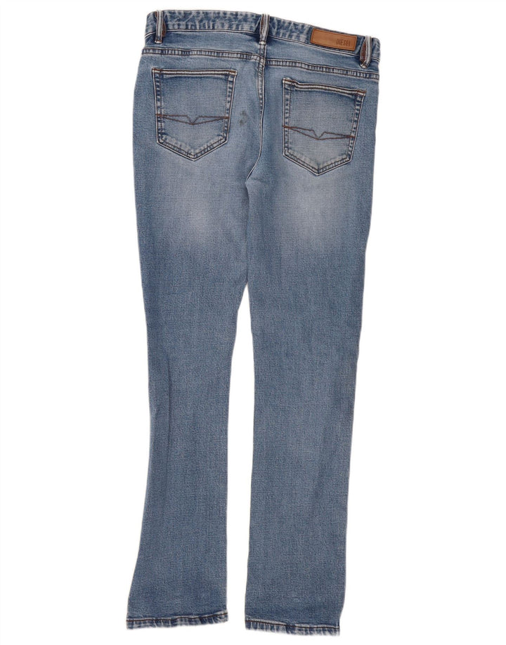 Diesel Mens Straight Jeans W32 L32 Blue Cotton