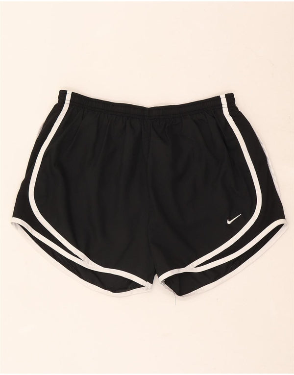 Nike női Dri Fit sport rövidnadrág UK 14 közepes fekete poliészter