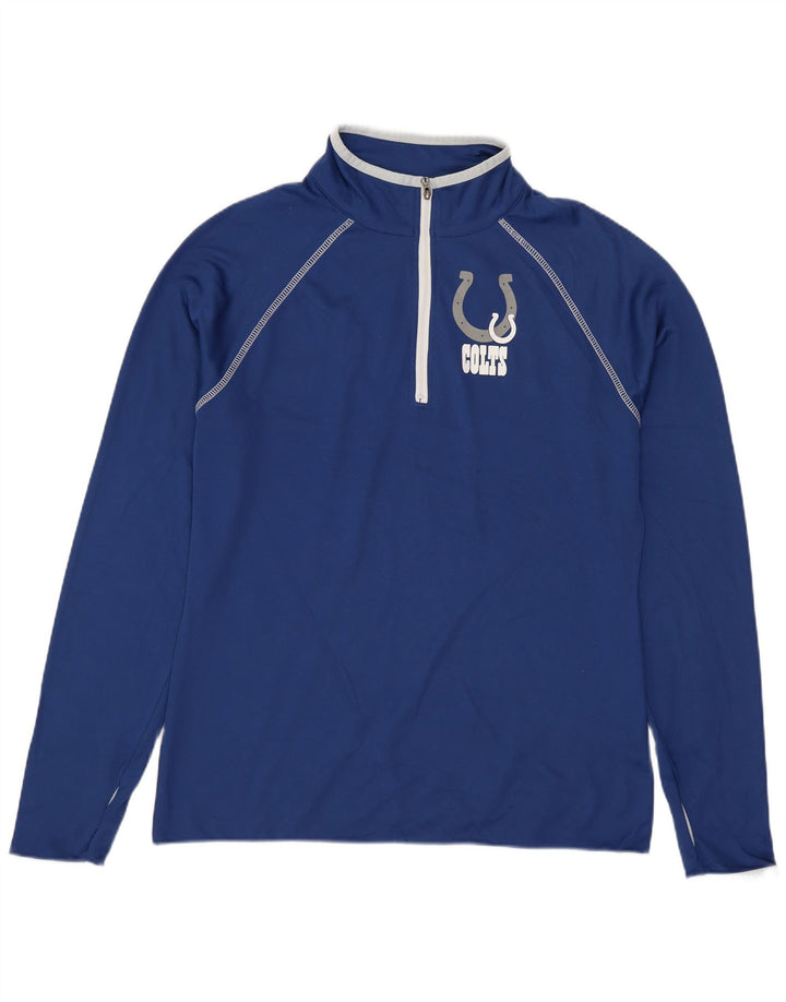 NFL Womens Colts Zip Neck Pullover Tracksuit Top UK 16 Large Navy Blue
