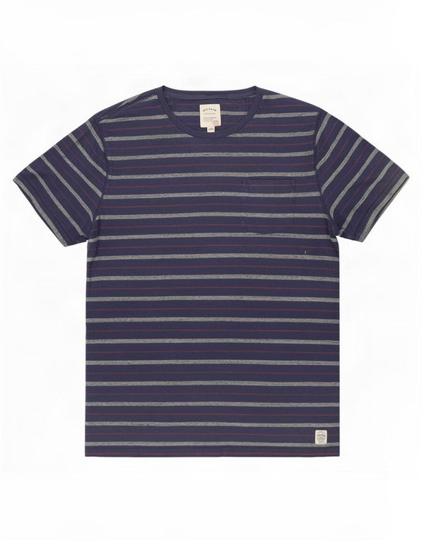 Fat Face Mens T-Shirt Top 2XL Navy Blue Striped Cotton