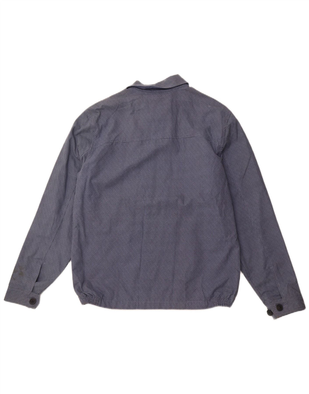 MARKS & SPENCER Mens Bomber Jacket UK 38 Medium Blue Spotted Cotton
