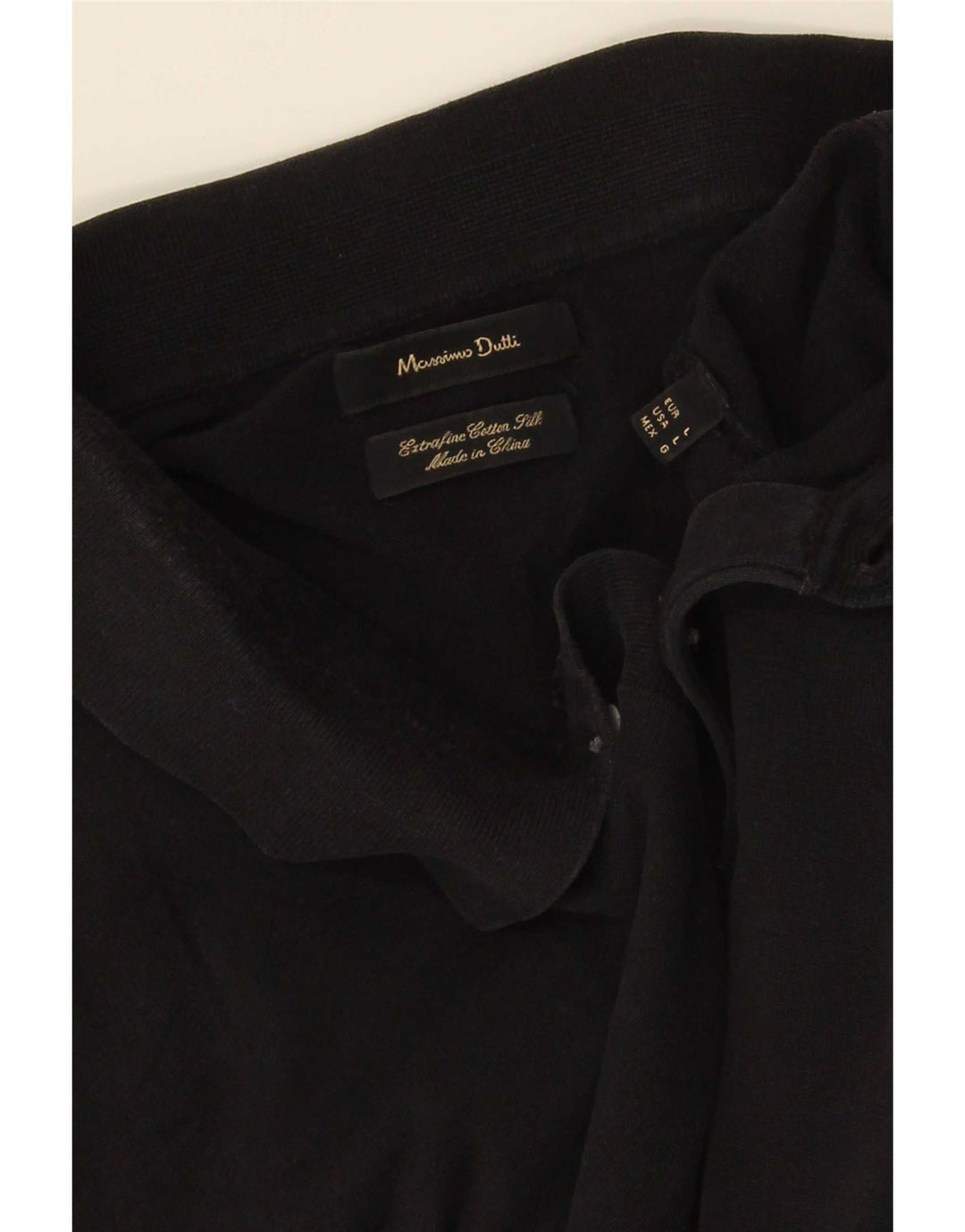 Polo da uomo Massimo Dutti grande in cotone nero