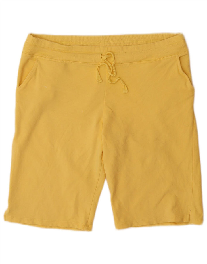 EDDIE BAUER Womens Sport Shorts UK 14 Medium Yellow Cotton