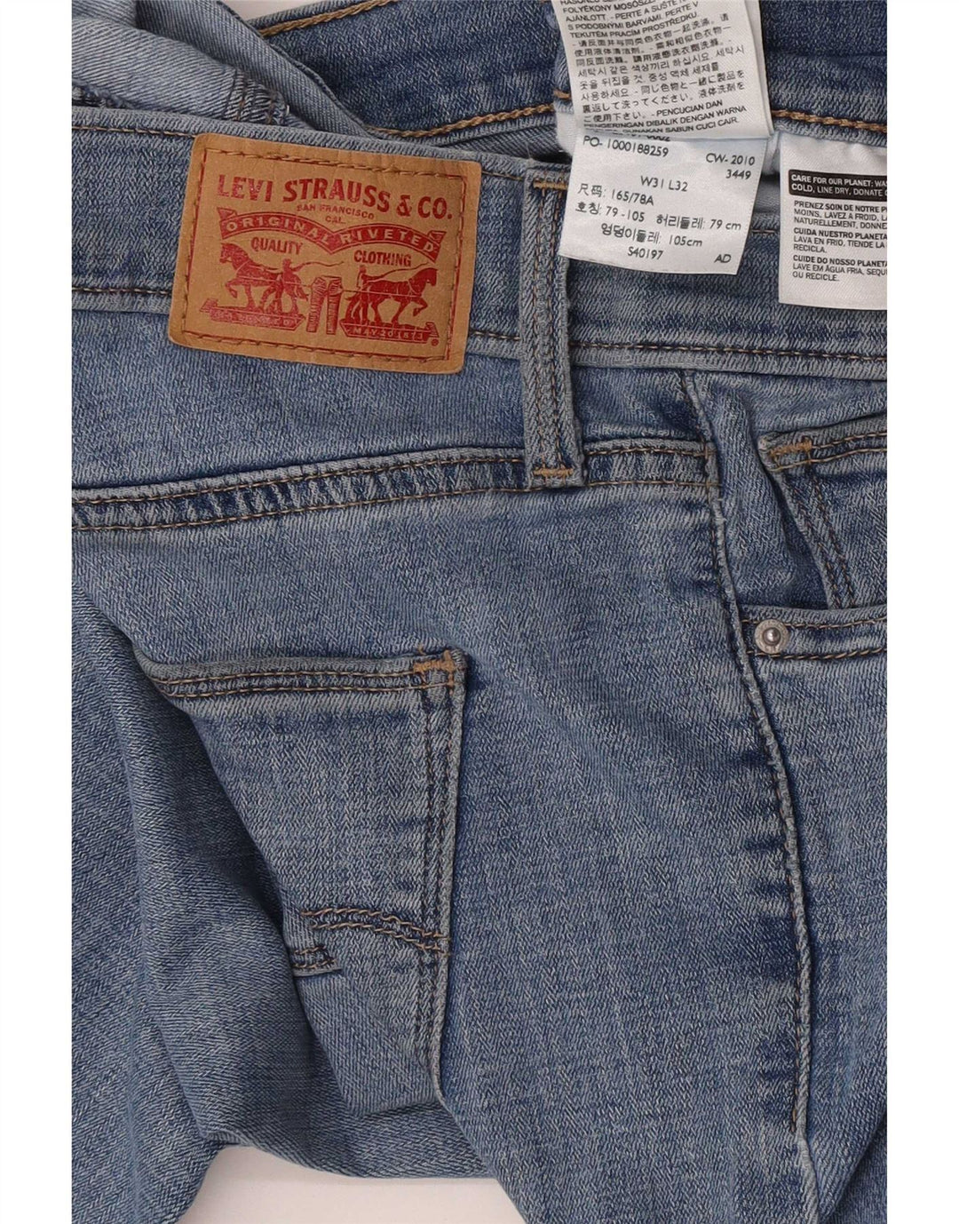 Calça Jeans Slim Feminina Levi's W31 L32 Azul Algodão