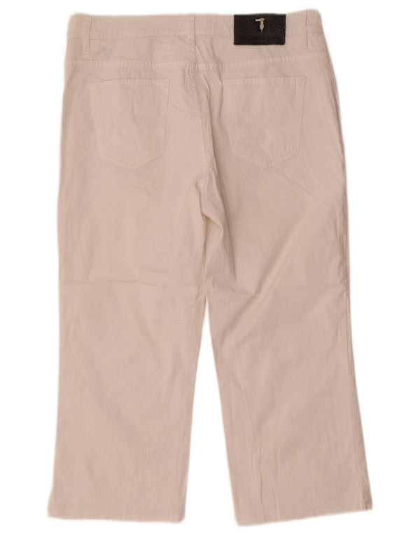 Trussardi Womens Straight Capri Trousers W29 L20 White Cotton