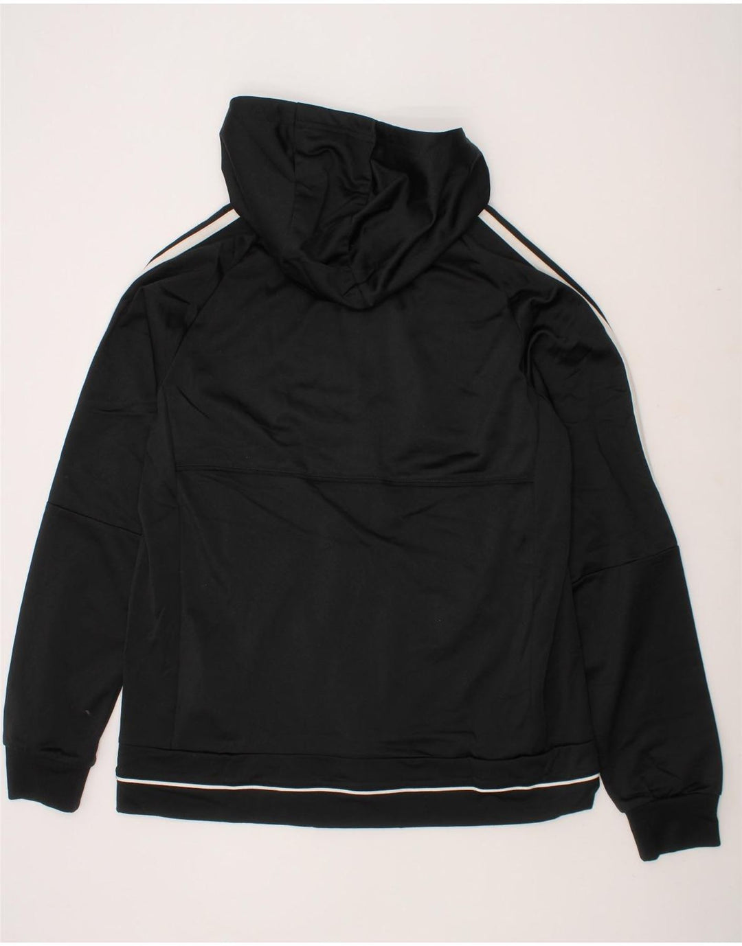 ADIDAS Boys Zip Hoodie Sweater 13-14 Years Black Polyester Vintage Adidas and Second-Hand Adidas from Messina Hembry 
