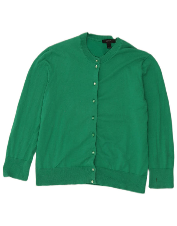 Suéter cardigã feminino J. Crew Reino Unido 14 grande algodão verde