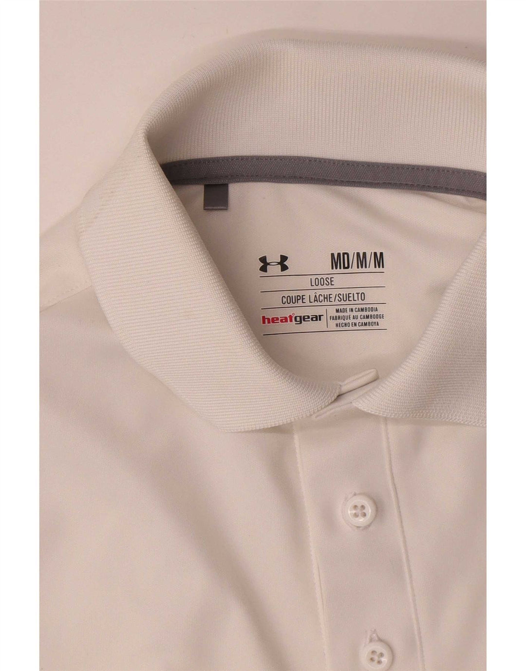 Under Armour Mens Heat Gear Polo Shirt Medium White