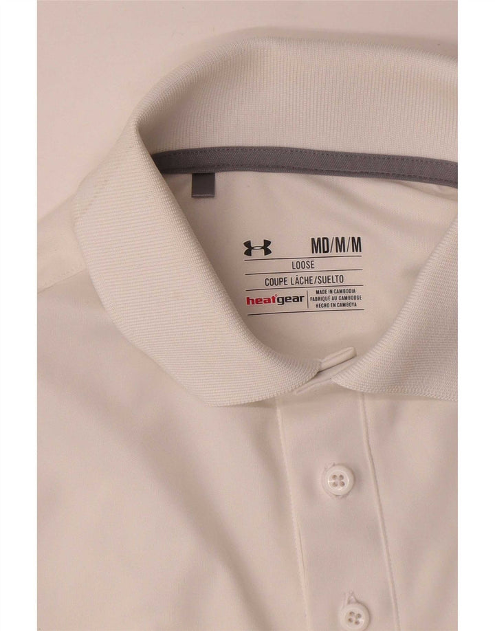 Under Armour Mens Heat Gear Polo Shirt Medium White