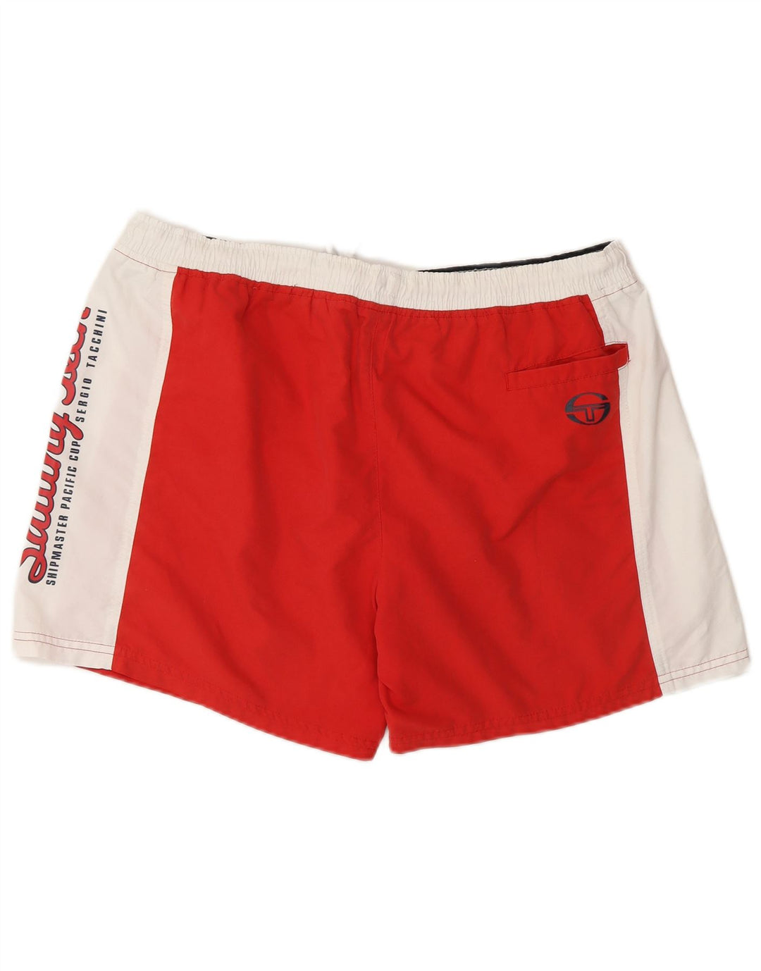 SERGIO TACCHINI Mens Graphic Swimming Shorts XL  Red Colourblock Polyester