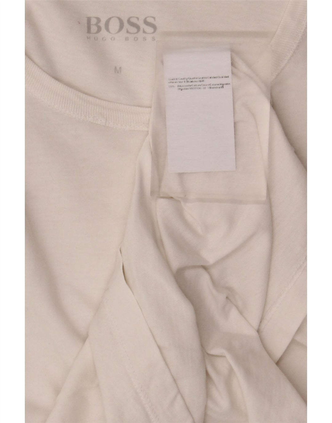 Hugo Boss Dame T-Shirt Top UK 12 Medium Hvid Bomuld