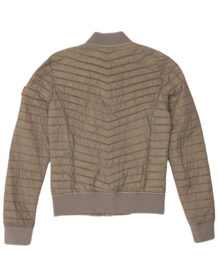 Superdry Womens Padded Jacket UK 6 XS Khaki Nylon