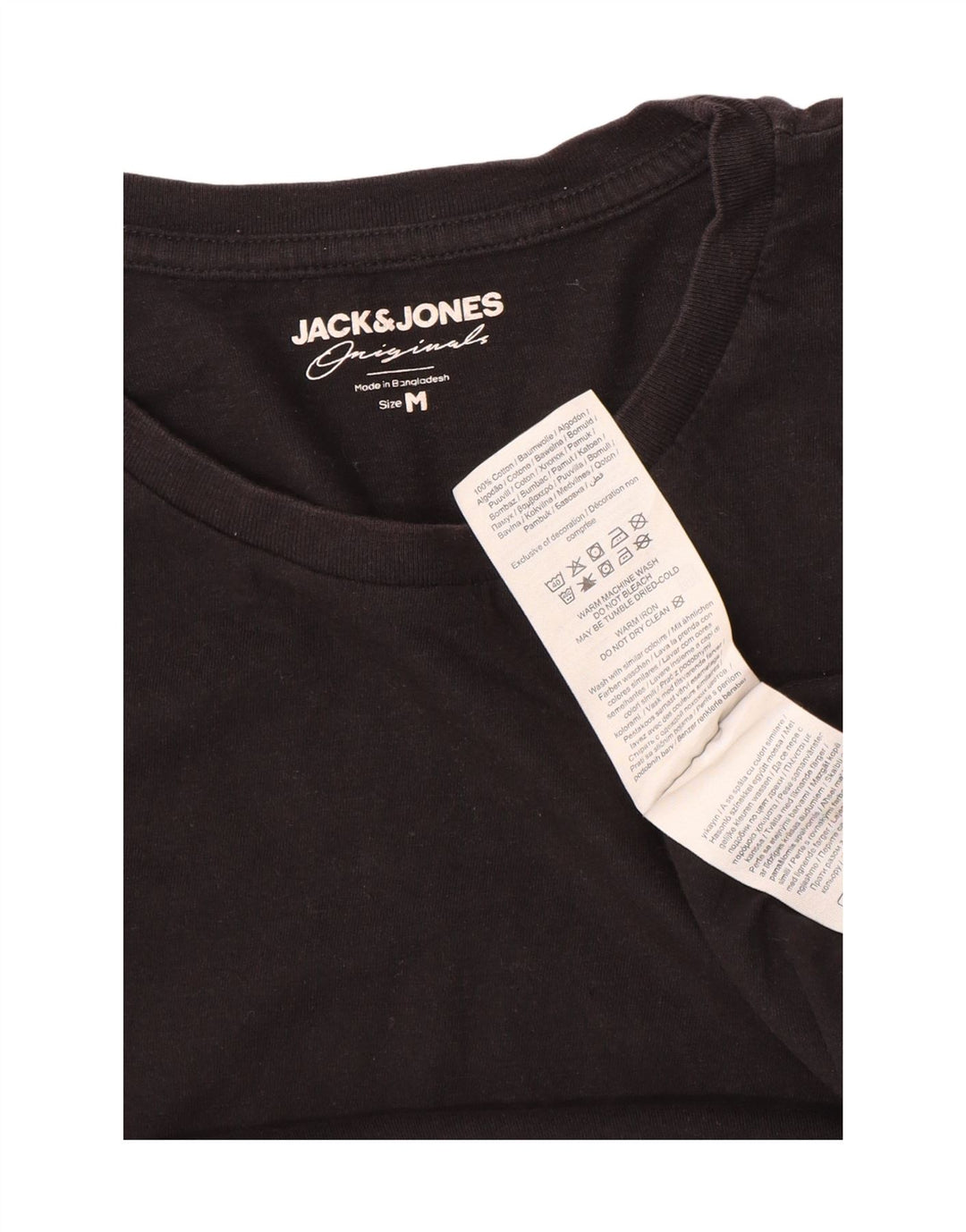 Jack & Jones Herre T-Shirt Top Medium Sort Bomuld