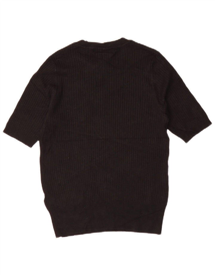 Marks & Spencer Womens Crew Neck Jumper Sweater UK 14 Medium Black
