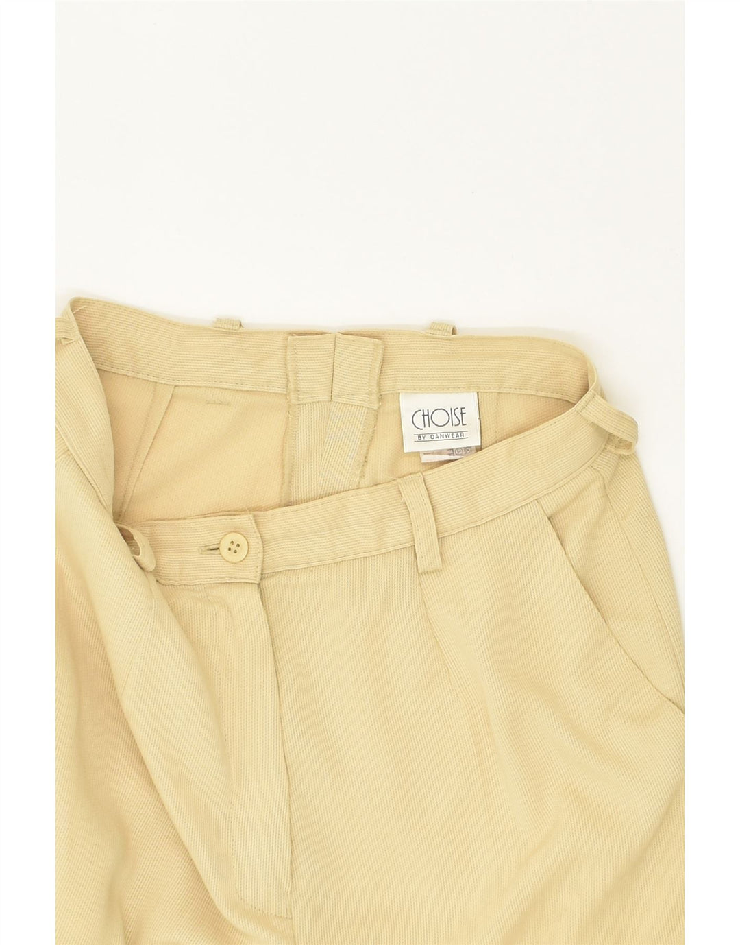 VINTAGE Womens High Waist Casual Trousers UK 12 Medium W28 L24 Yellow | Vintage Vintage | Thrift | Second-Hand Vintage | Used Clothing | Messina Hembry 