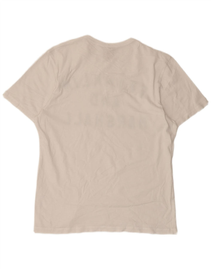 Franklin & Marshall Mens Graphic T-Shirt Top Medium White Cotton
