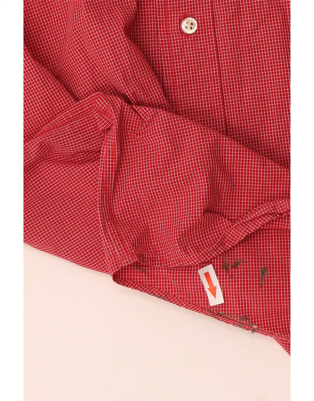 Tommy Hilfiger Mens Short Sleeve Shirt XL Red Gingham Cotton