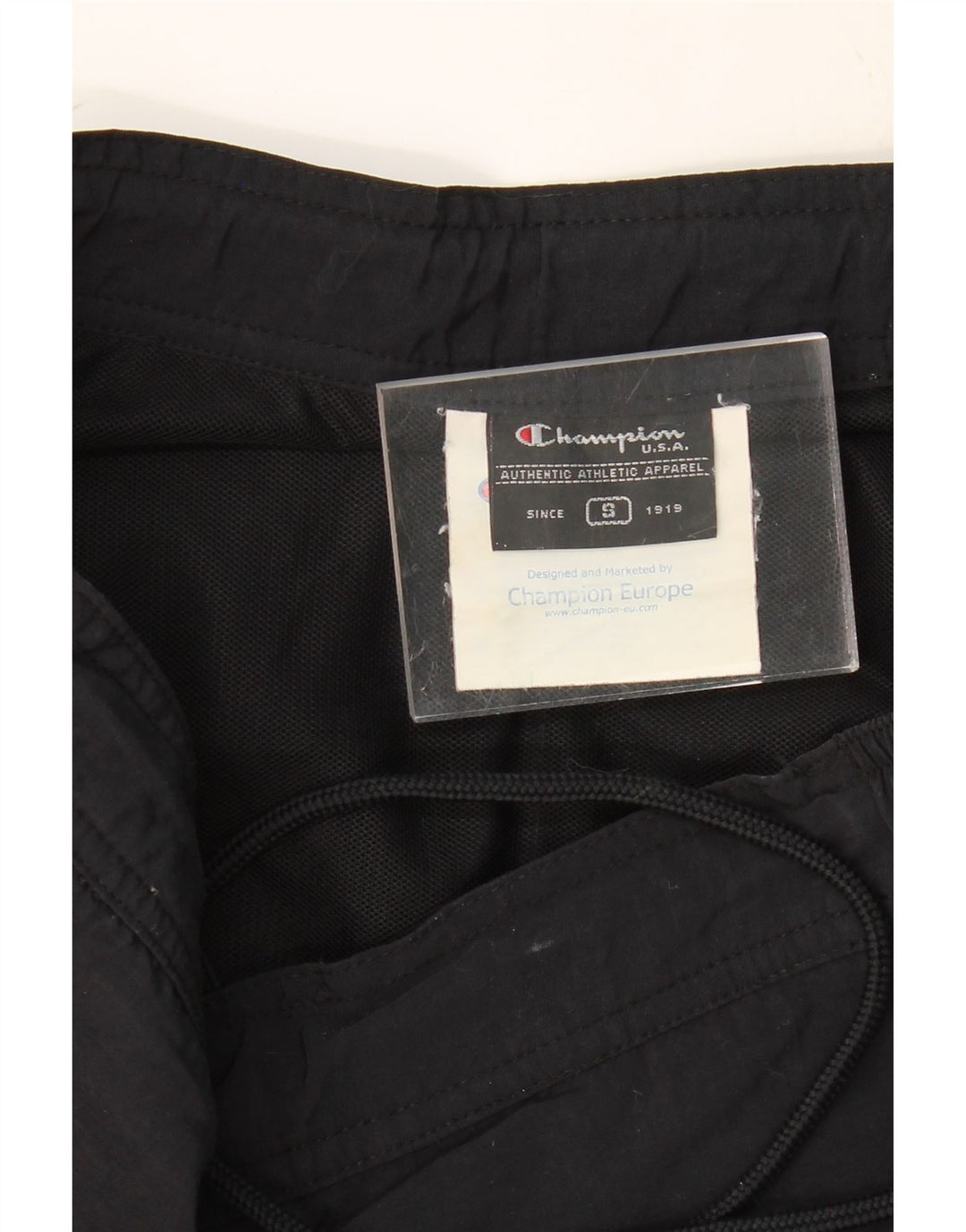CHAMPION Mens Graphic Swimming Shorts Small Black Colourblock Polyester