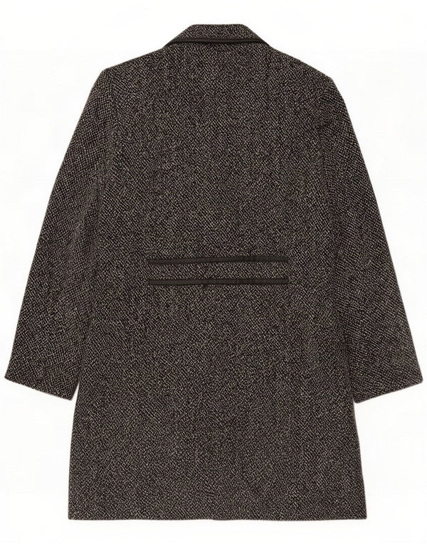 Liz Claiborne Womens Overcoat UK 12 Medium Black Flecked Wool