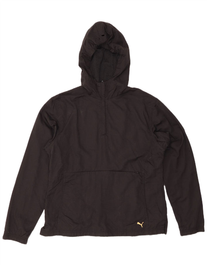 PUMA Womens Hooded Anorak Jacket UK 14 Large Black Nylon