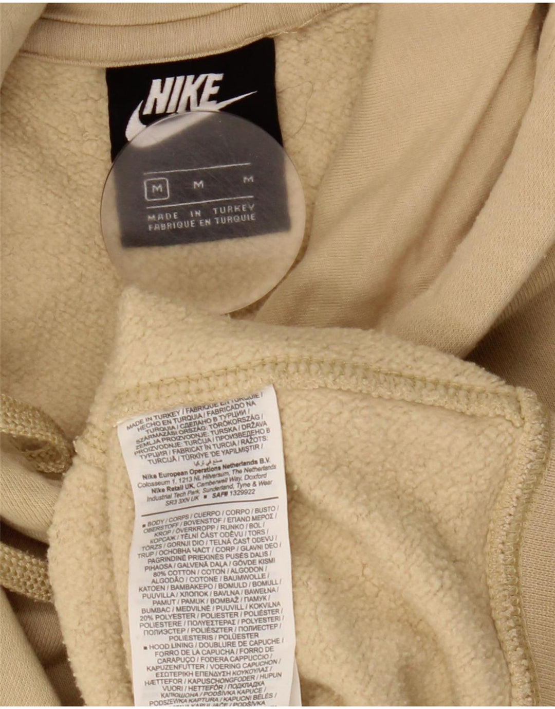 Męski sweter z kapturem Nike, średnio beżowy, bawełniany